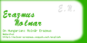 erazmus molnar business card